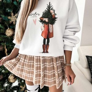 Μακρυμάνικη μπλούζα με χριστουγεννιάτικη στάμπα