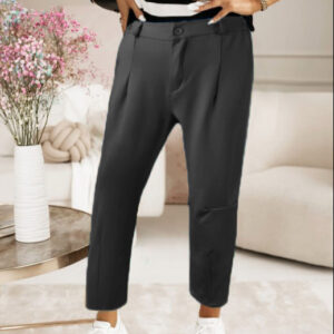 Μαύρο ελαστικό oversized παντελόνι με τσέπες στα πλάγια