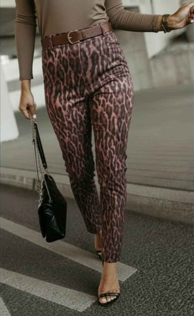 prototype Λεοπάρ σουέτ παντελόνα με ζώνη