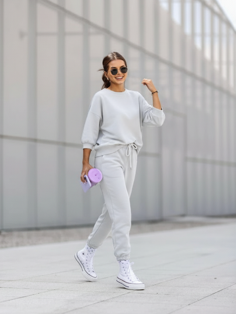 3 Σετ μπλούζα με 3/4 μανίκι - παντελόνι με λάστιχο